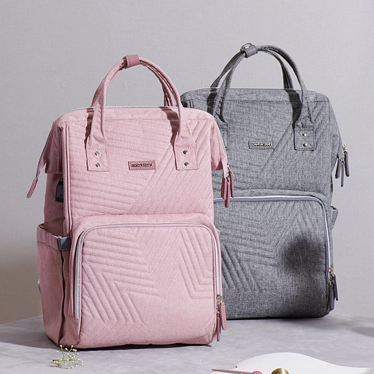 👜 Quilted Diaper Bag Backpack