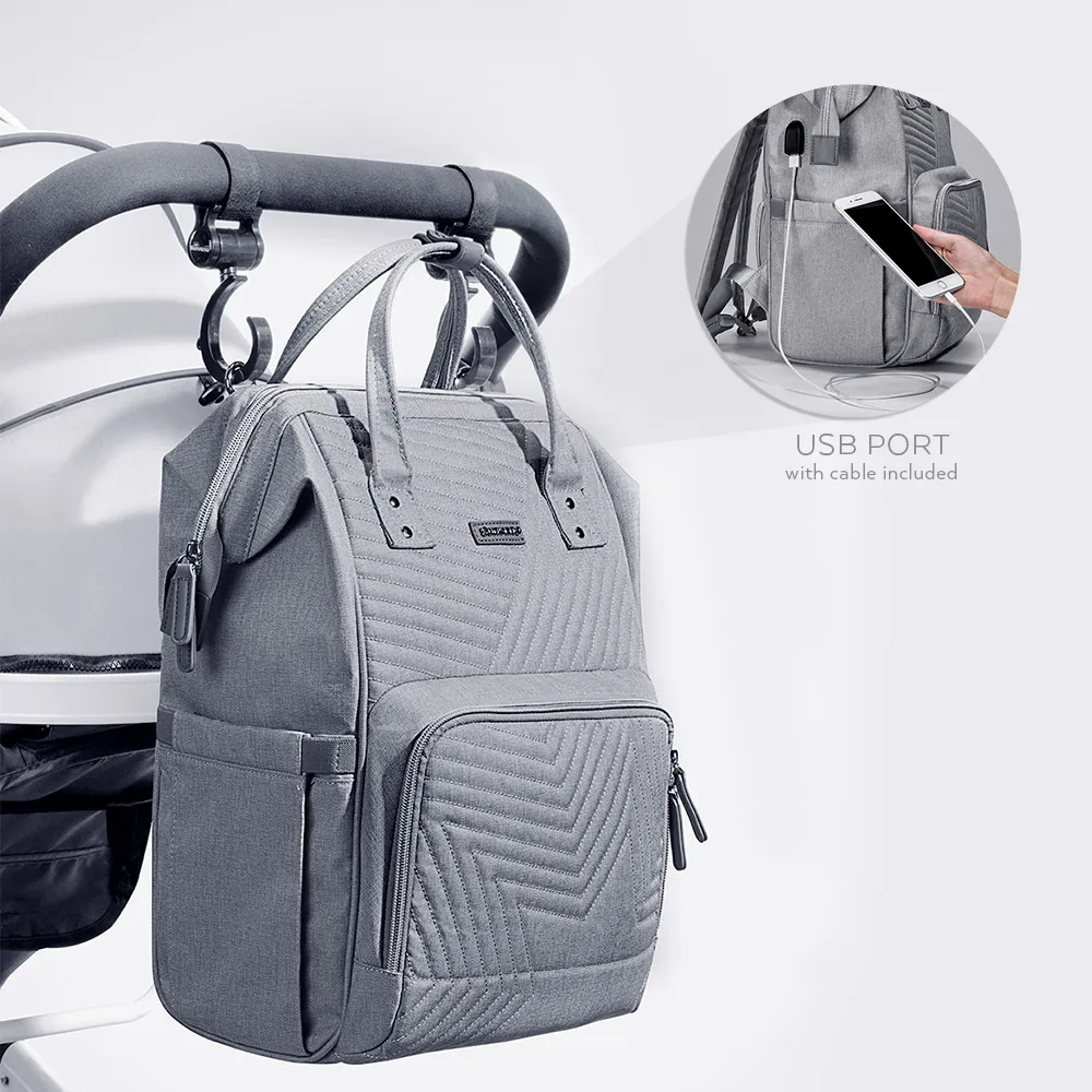 👜 Quilted Diaper Bag Backpack