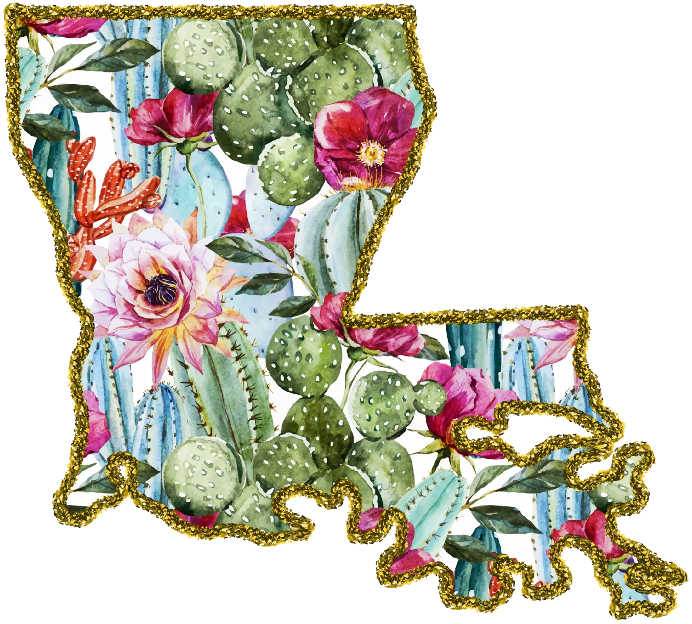 #100 Cactus Glitter State All 50 States Available