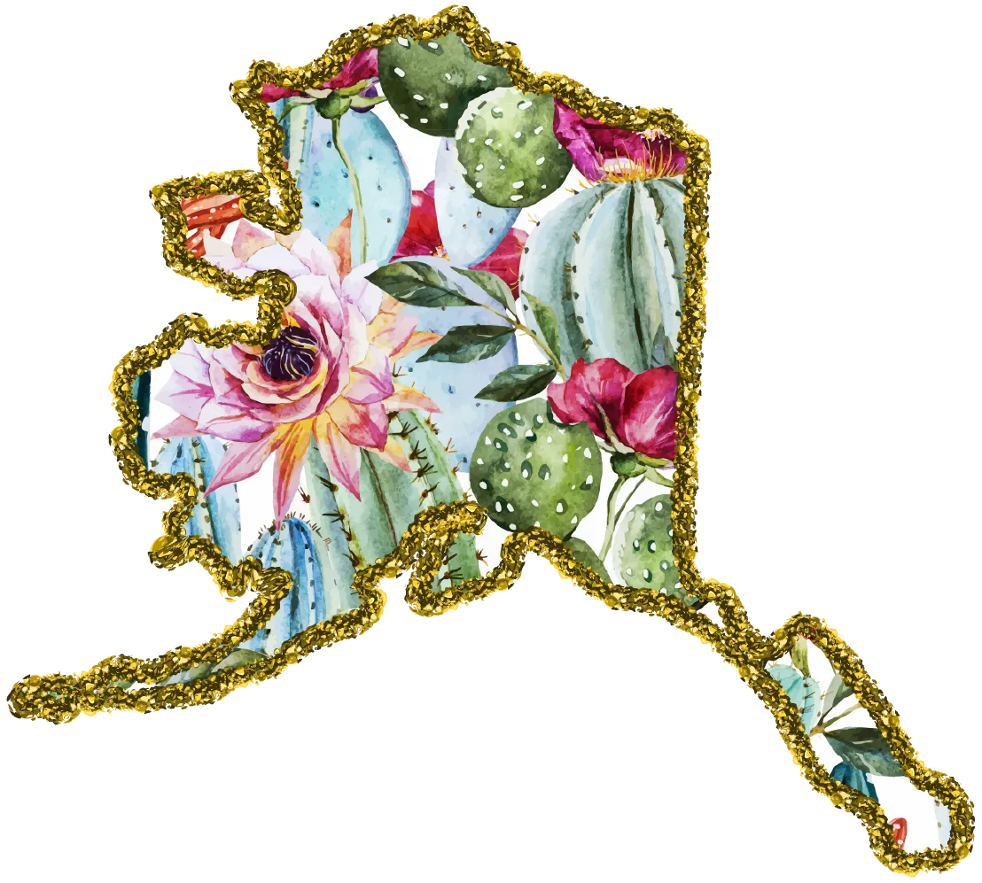 #100 Cactus Glitter State All 50 States Available