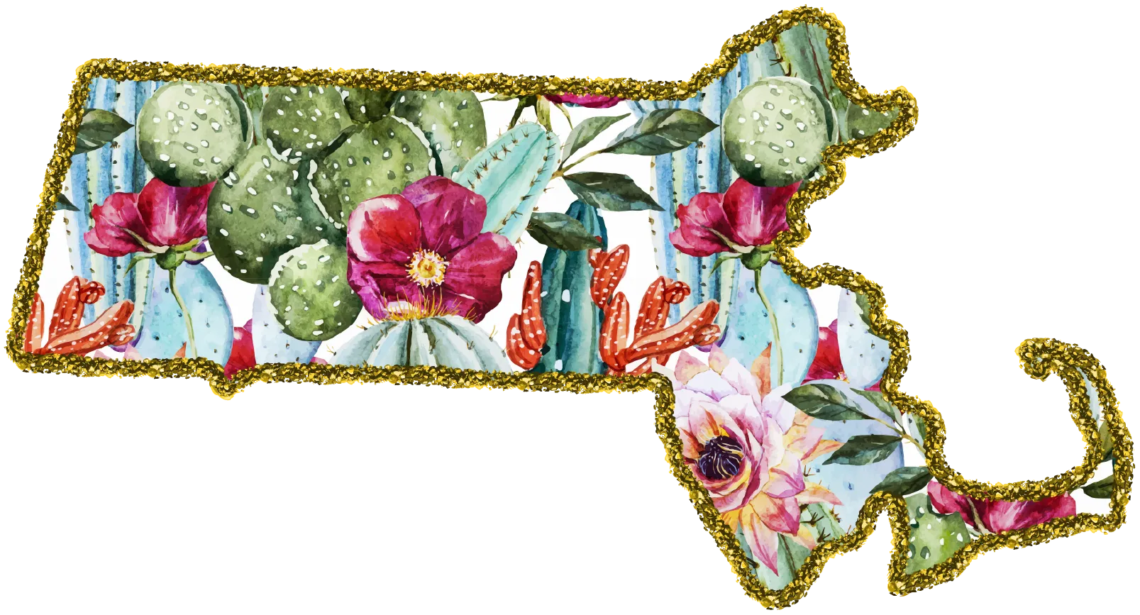 #100 Cactus Glitter State All 50 States Available
