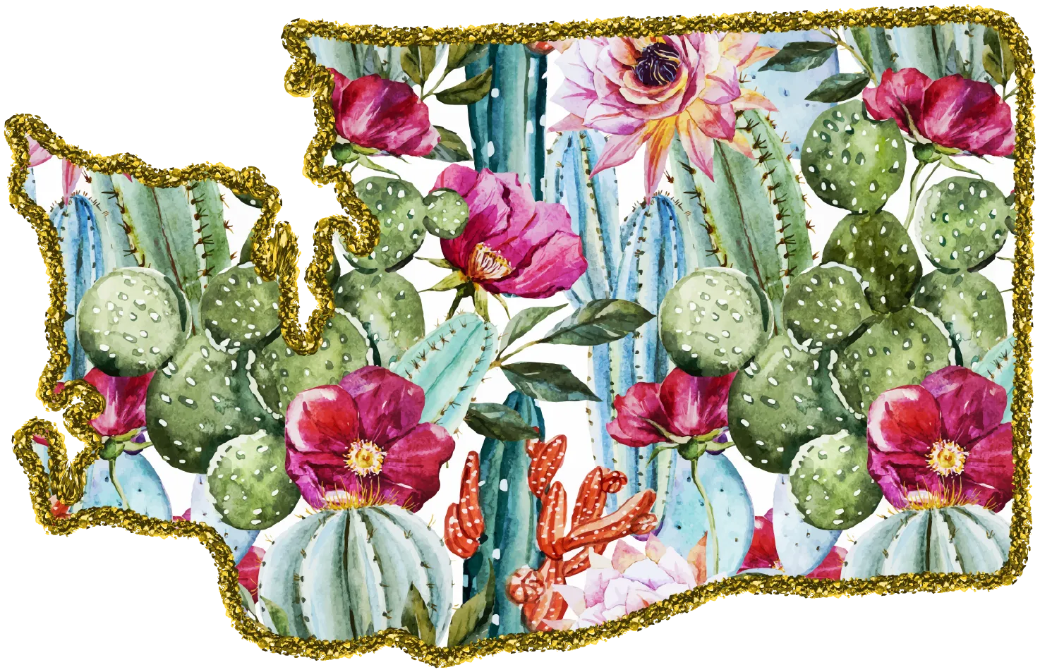 #100 Cactus Glitter State All 50 States Available