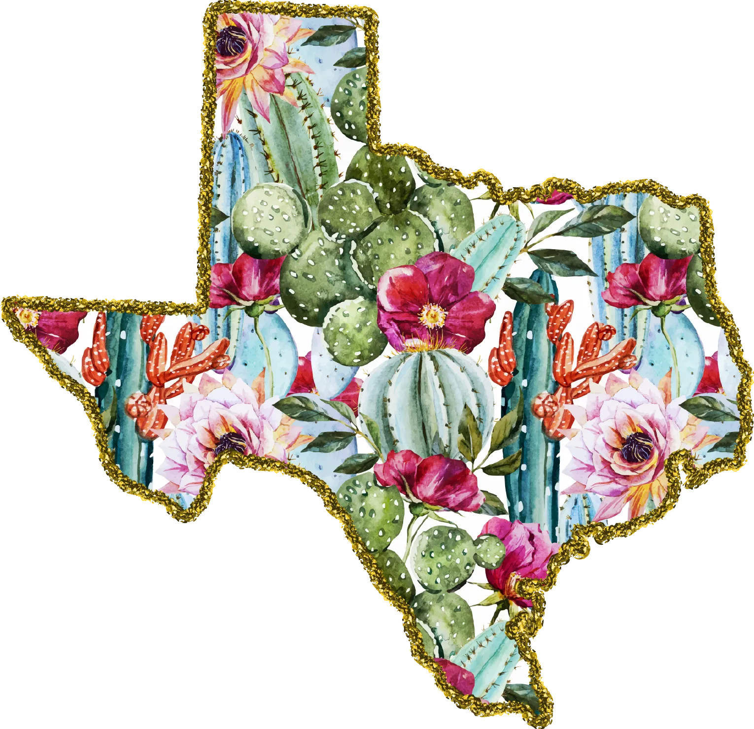 #100 Cactus Glitter State All 50 States Available