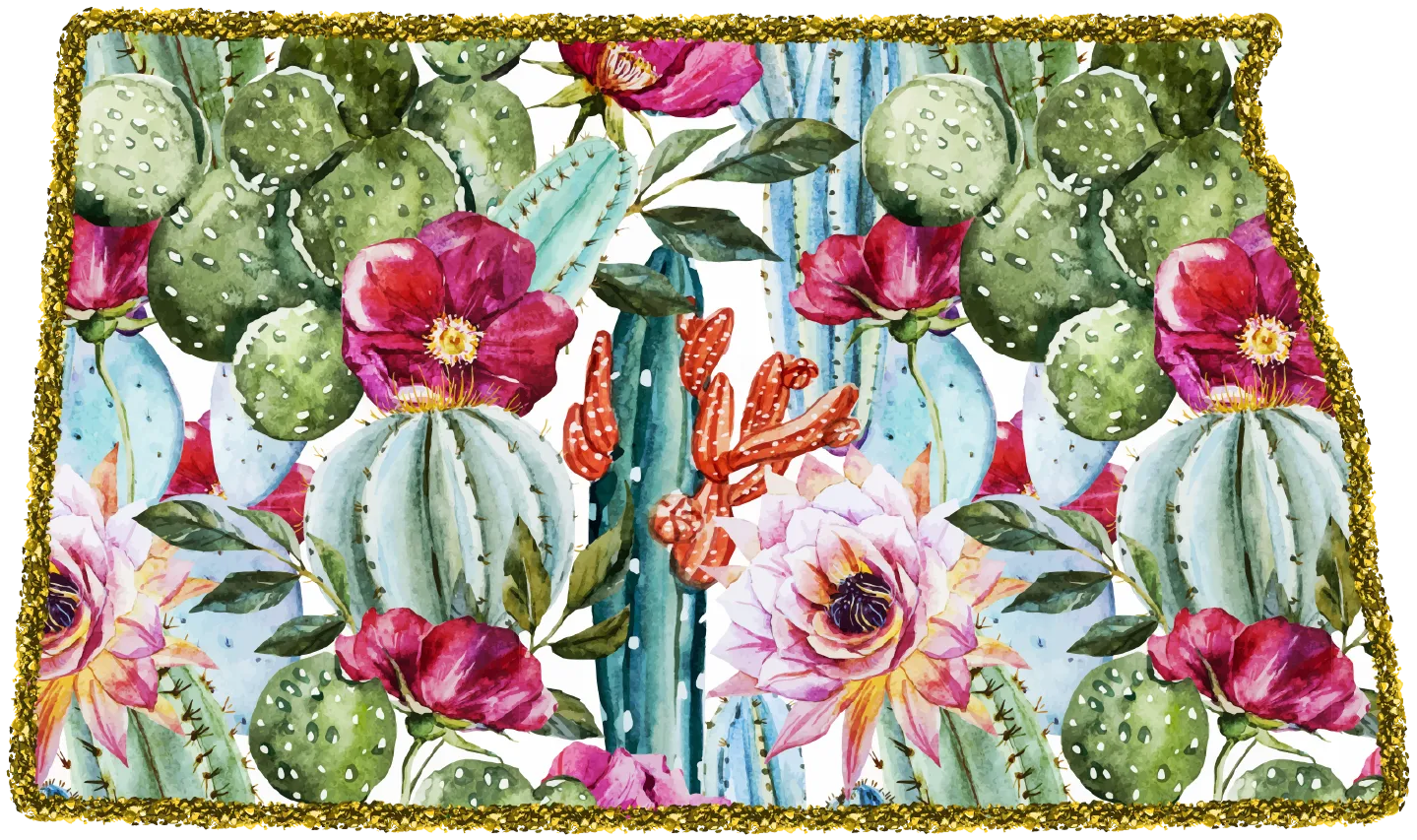 #100 Cactus Glitter State All 50 States Available