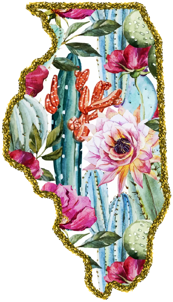 #100 Cactus Glitter State All 50 States Available