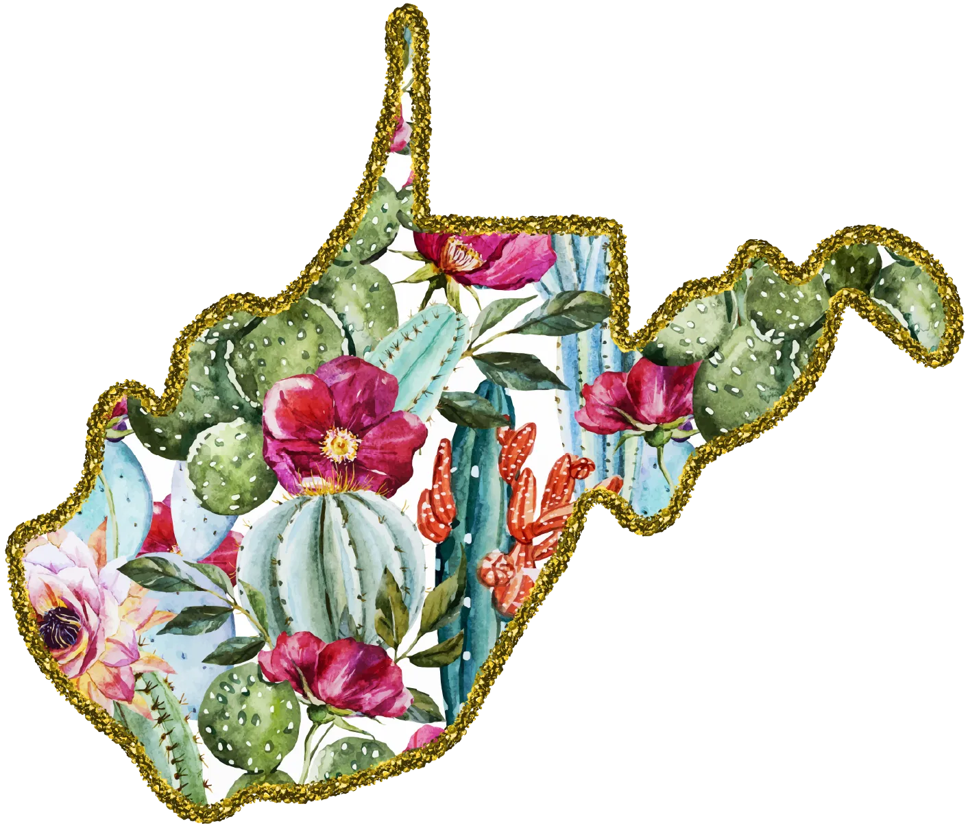 #100 Cactus Glitter State All 50 States Available