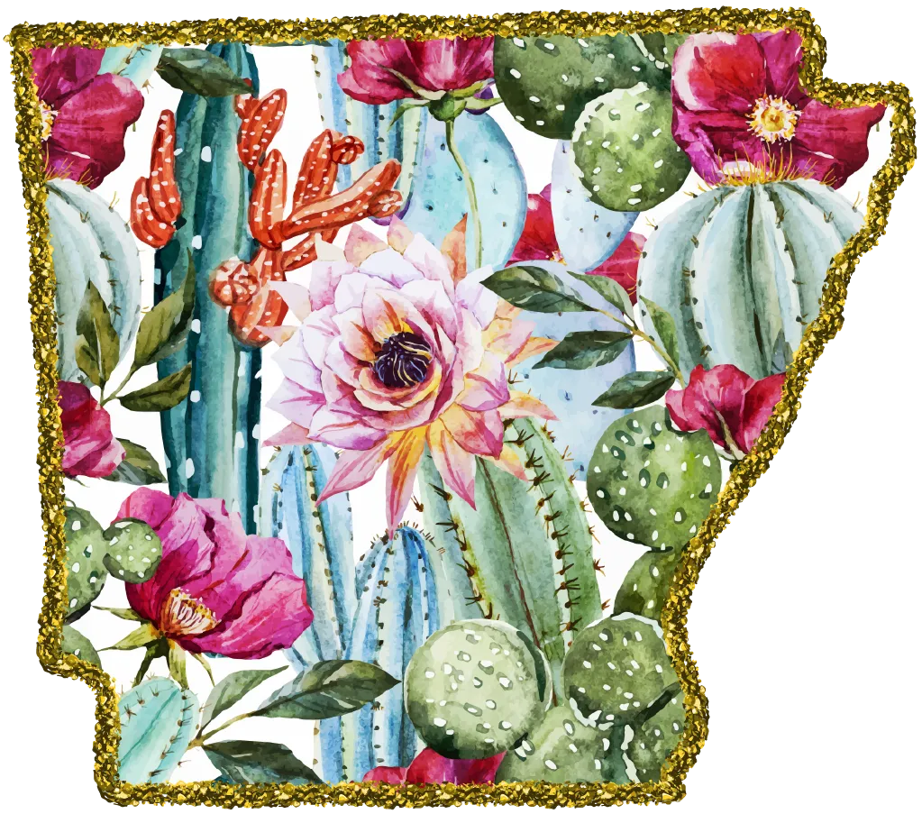 #100 Cactus Glitter State All 50 States Available