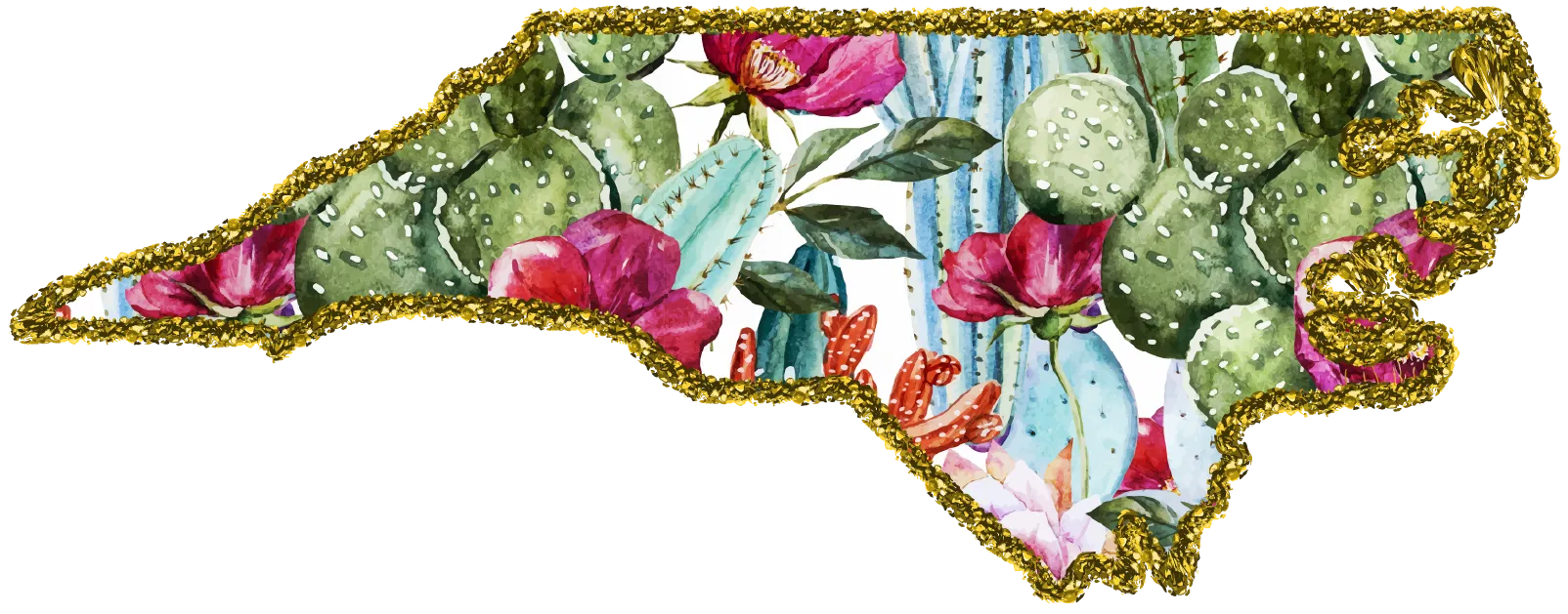 #100 Cactus Glitter State All 50 States Available