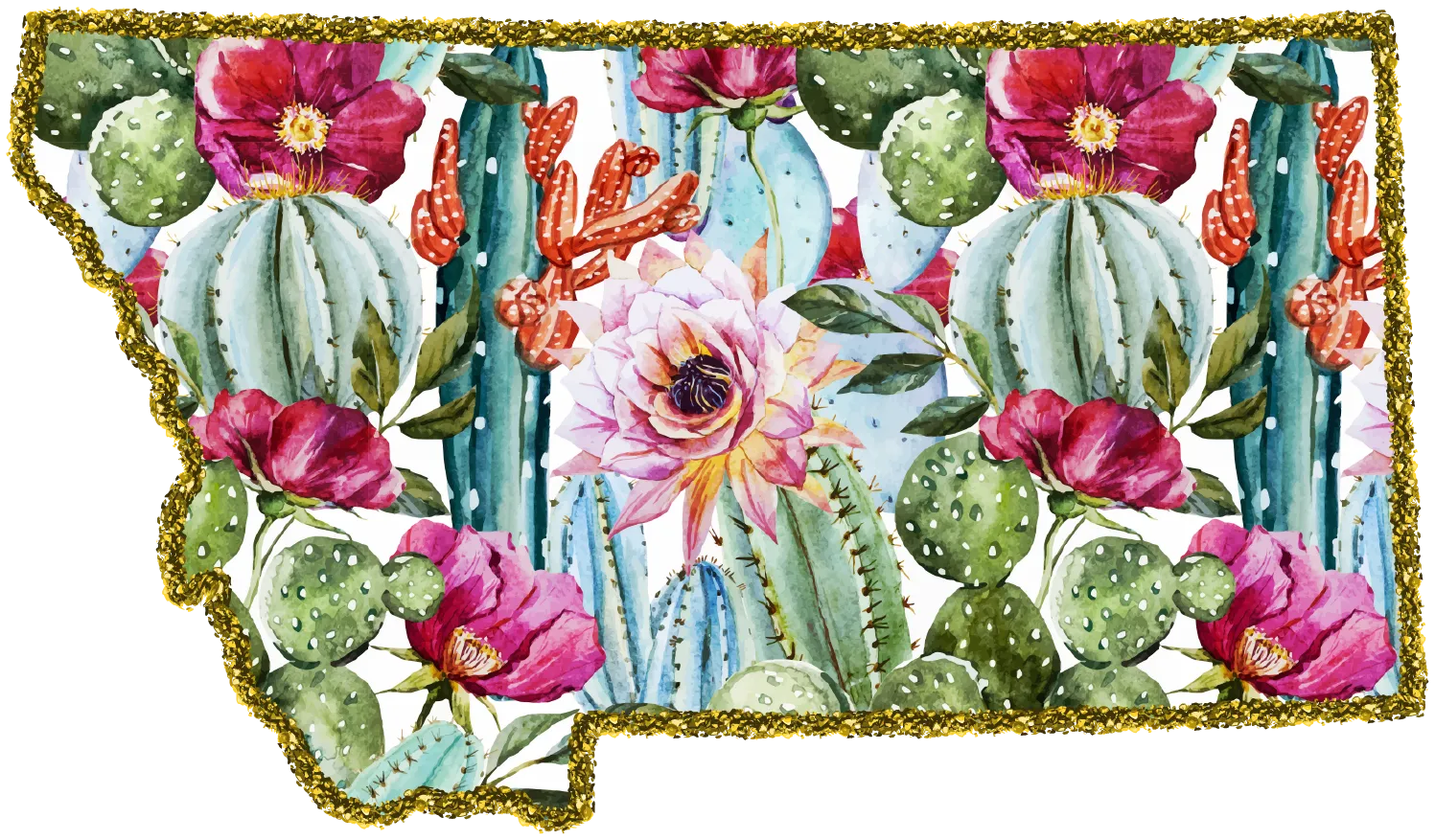 #100 Cactus Glitter State All 50 States Available