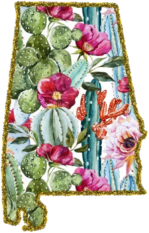#100 Cactus Glitter State All 50 States Available