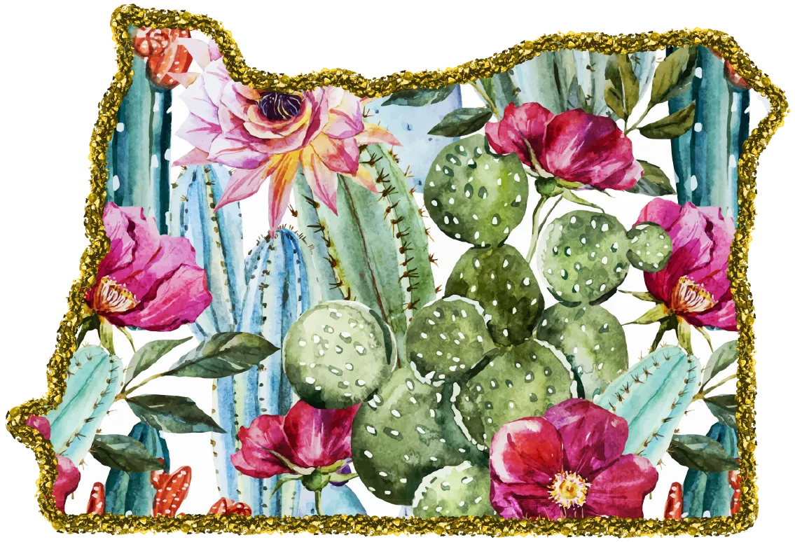 #100 Cactus Glitter State All 50 States Available