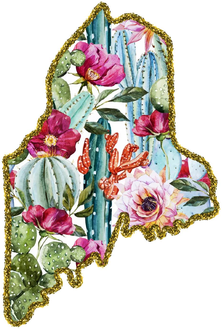 #100 Cactus Glitter State All 50 States Available