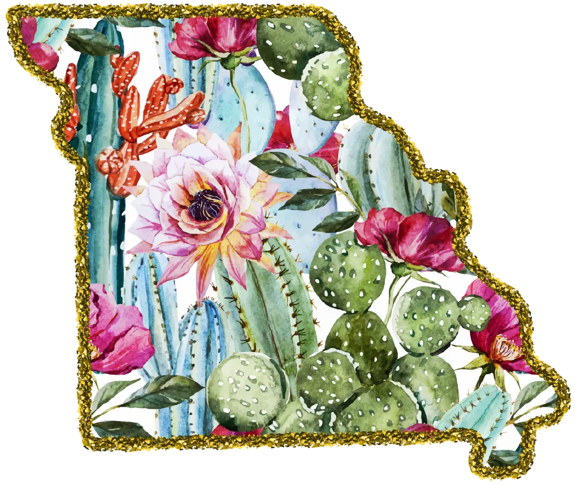 #100 Cactus Glitter State All 50 States Available