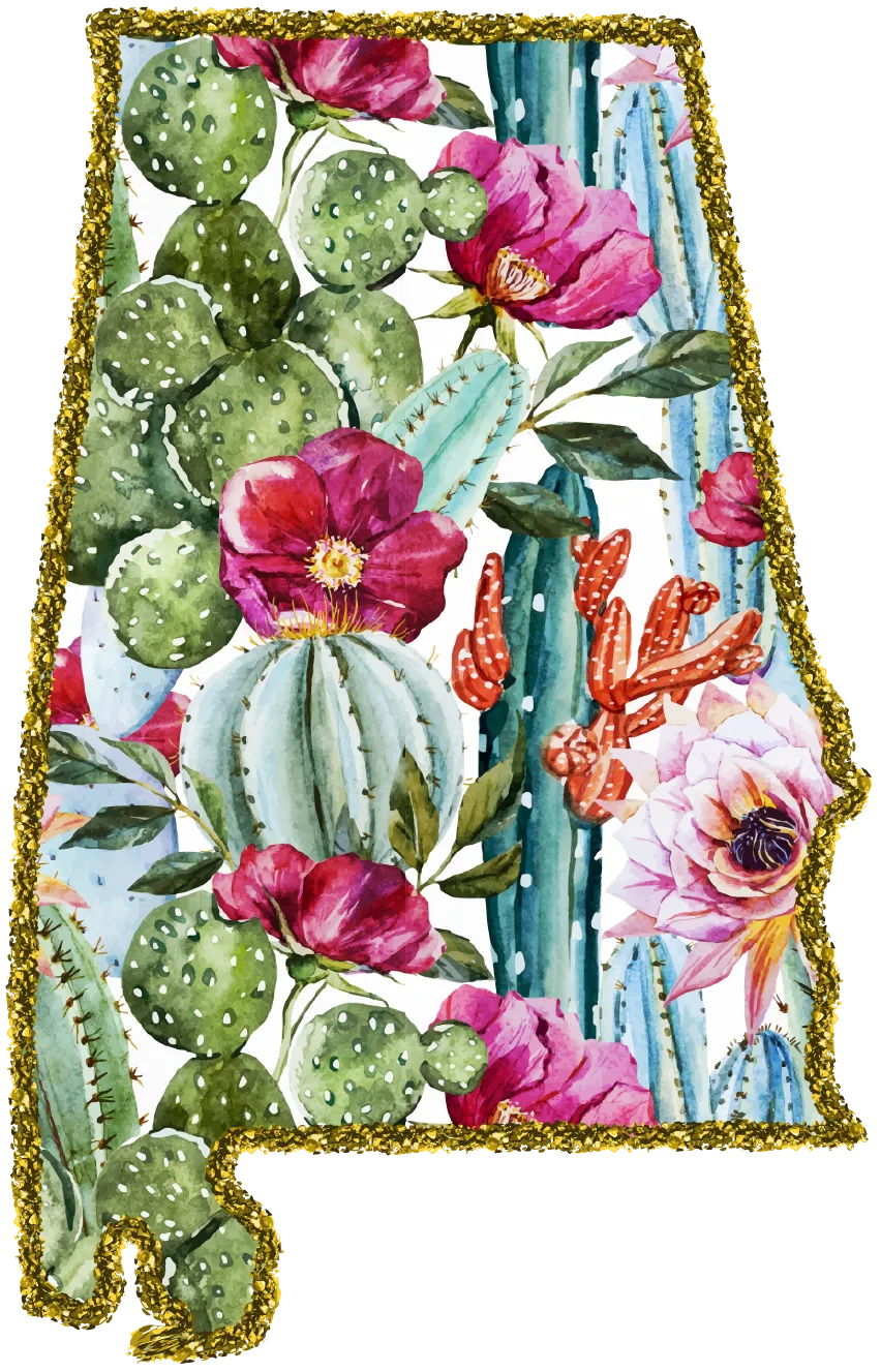 #100 Cactus Glitter State All 50 States Available