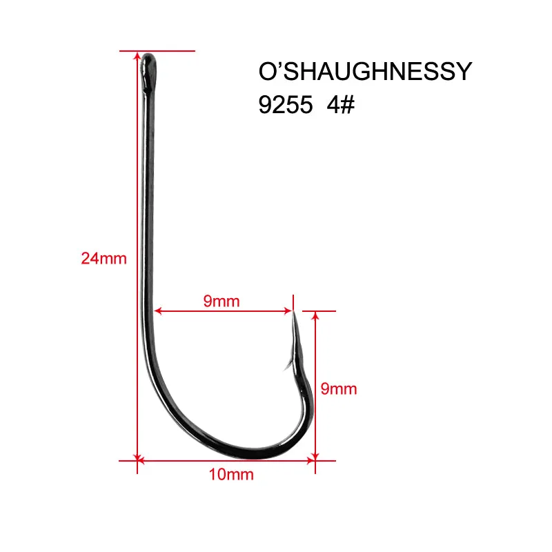 100 x 4# Chemically Sharpened O'Shaughnessy Hooks Fishing Tackle