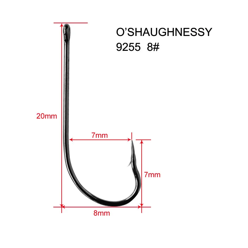 100 x 8# Chemically Sharpened O'Shaughnessy Hooks Fishing Tackle