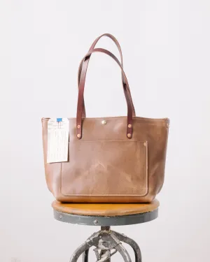 1294 Natural Chromexcel East West Travel Tote with 11-inch handles