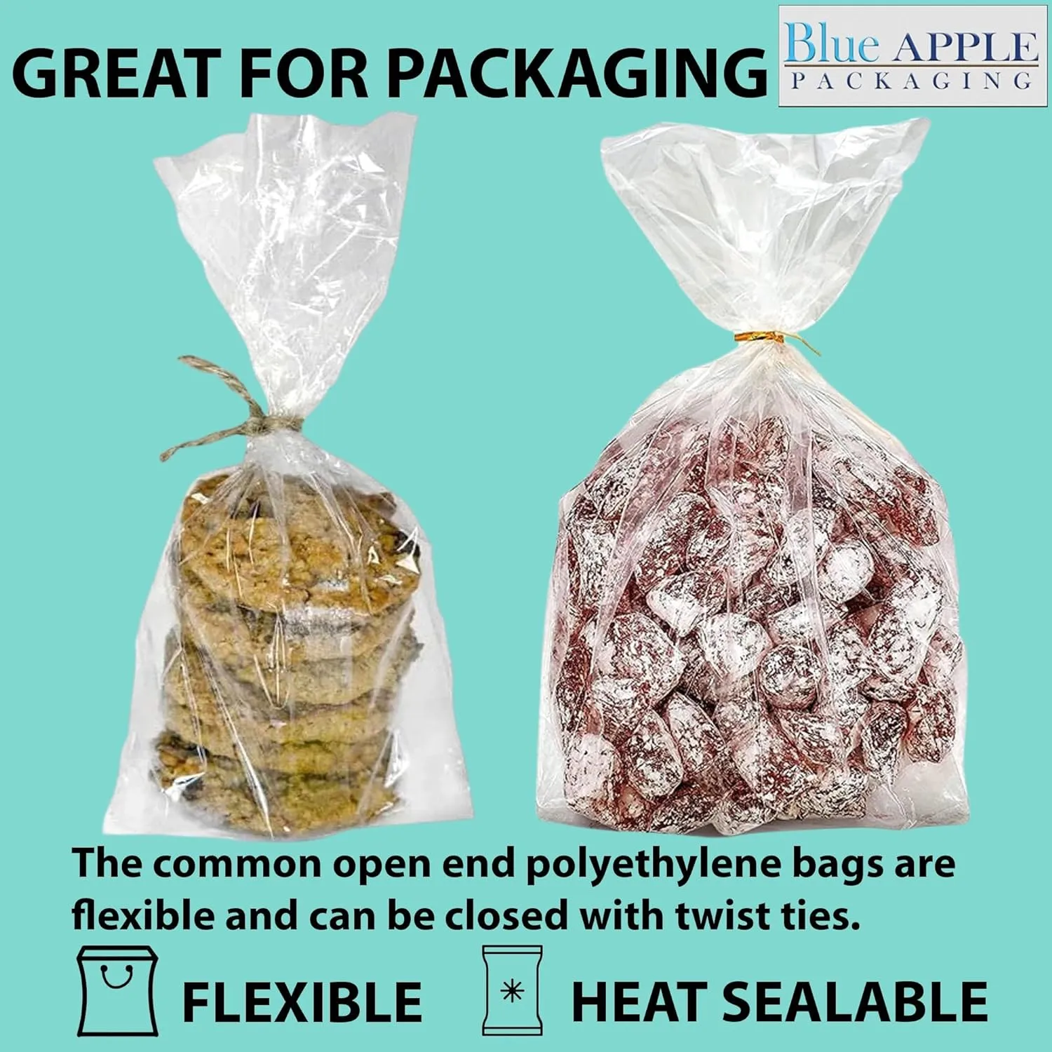 15X9X24 inches Gusseted Poly Bags Clear 1 Mil Low Density LDPE
