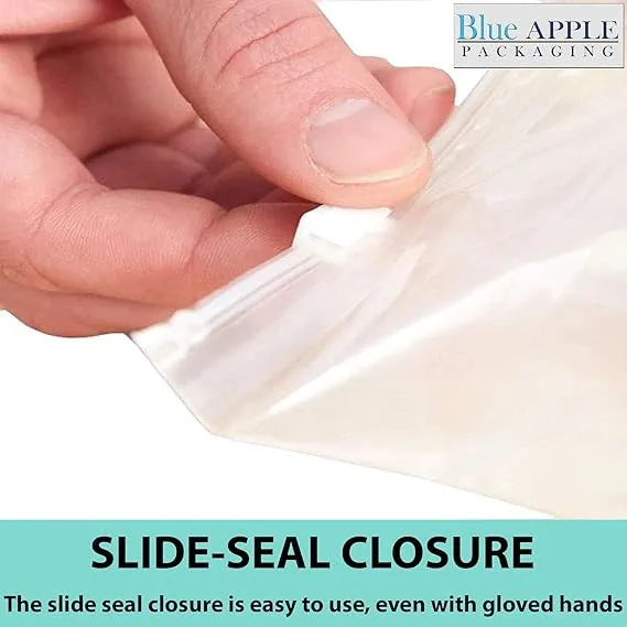 16X12 inches Resealable Poly Bags With Slide Seal 2.75 Mil (LDPE)