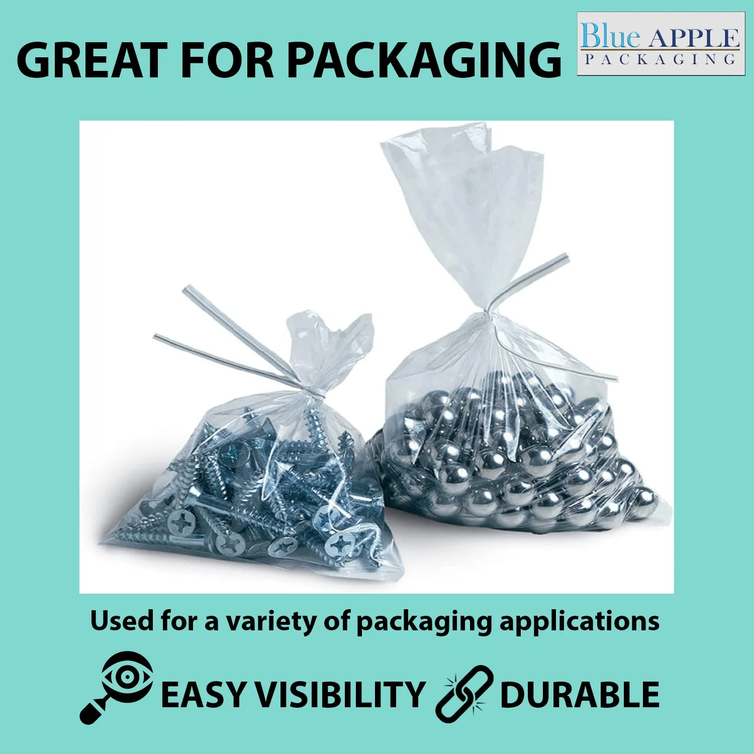24X36 inches Clear Flat Poly Bags 4Mil Open Top (LDPE)