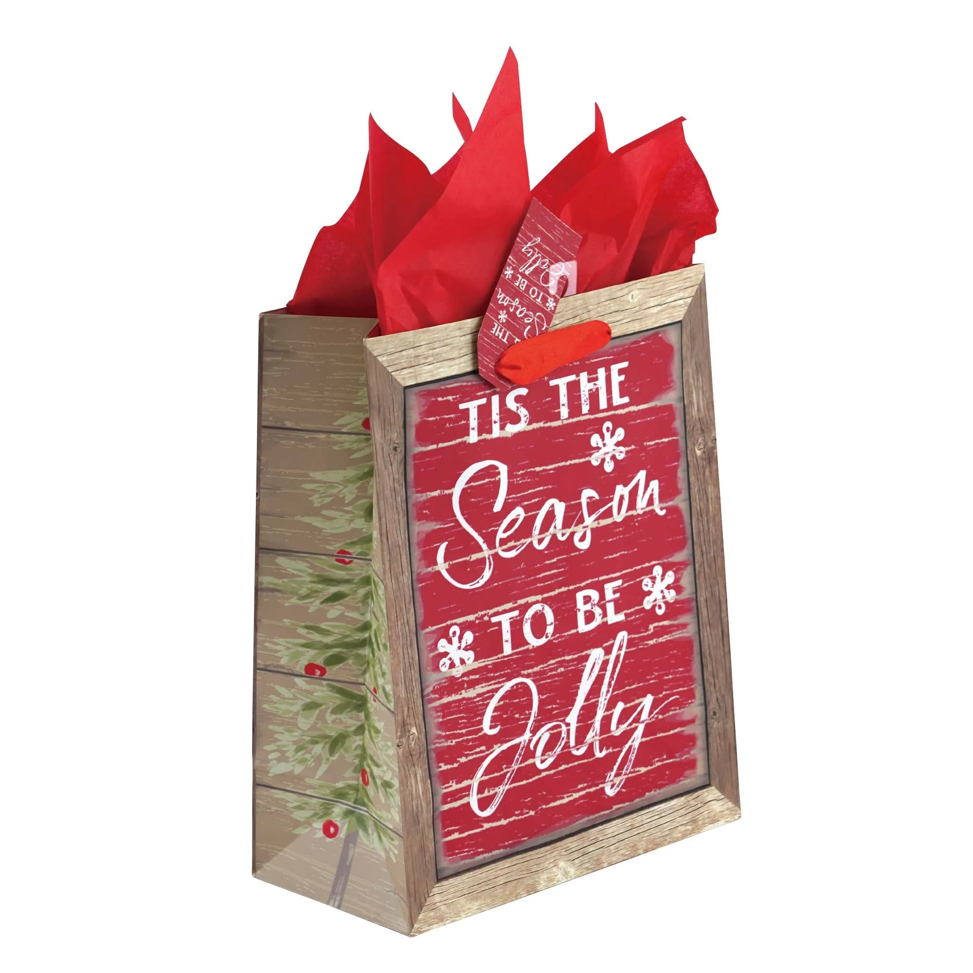 2Pk Extra Large Christmas Signs Printed Bag, 4 Designs