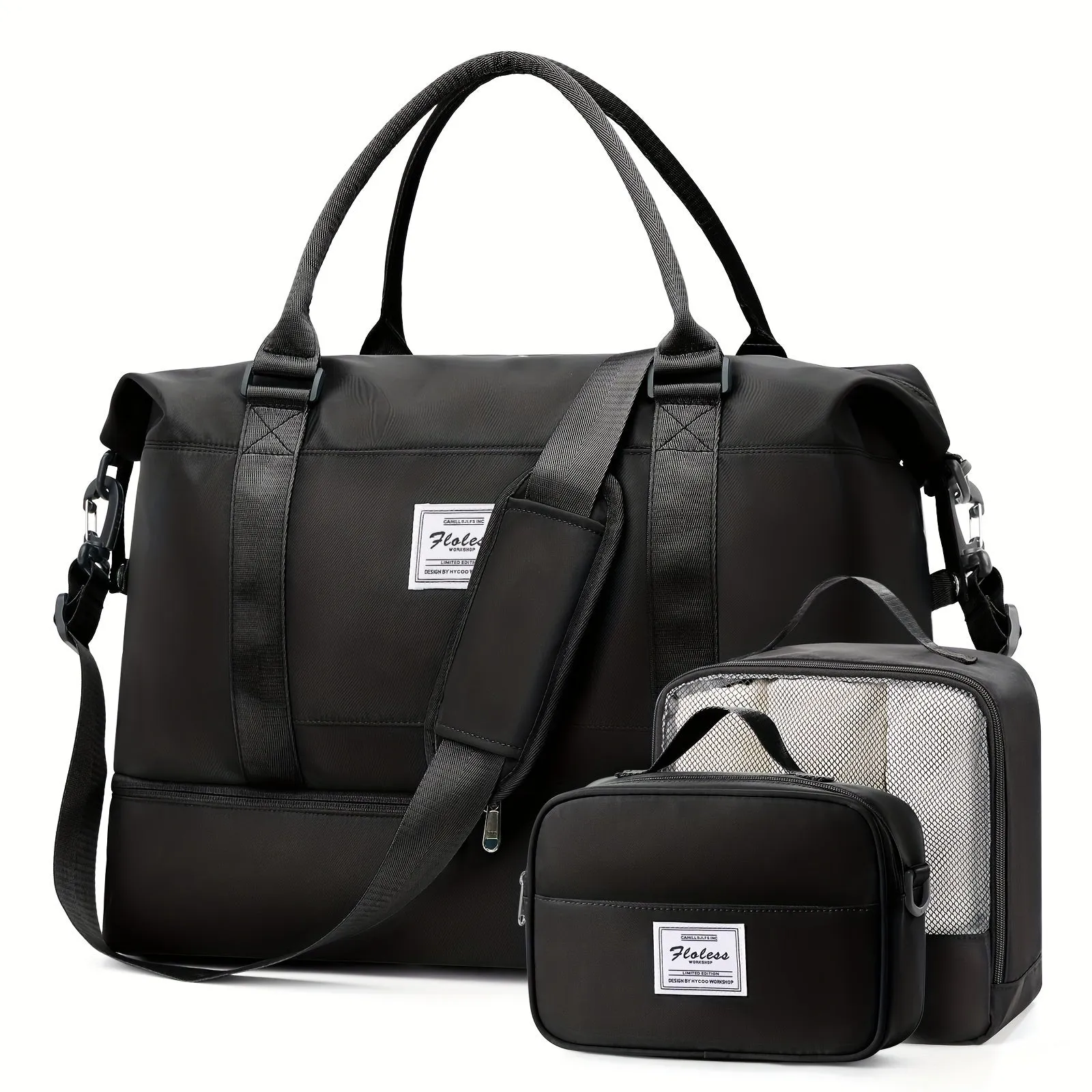 3 Piece Travel Bag Set Large Capacity Carry on Tote For Women