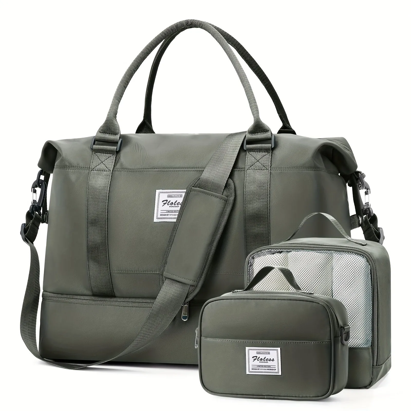 3 Piece Travel Bag Set Large Capacity Carry on Tote For Women
