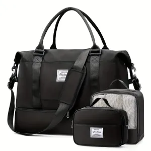 3 Piece Travel Bag Set Large Capacity Carry on Tote For Women