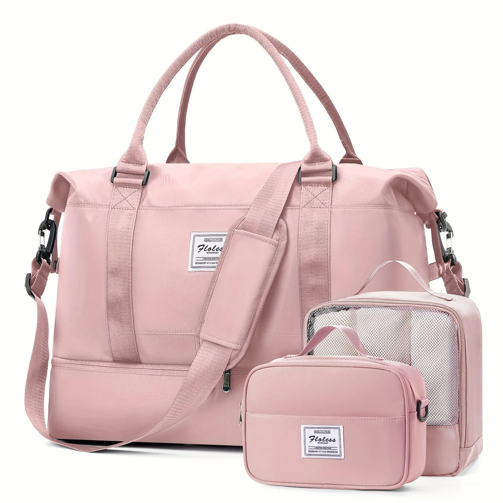 3 Piece Travel Bag Set Large Capacity Carry on Tote For Women