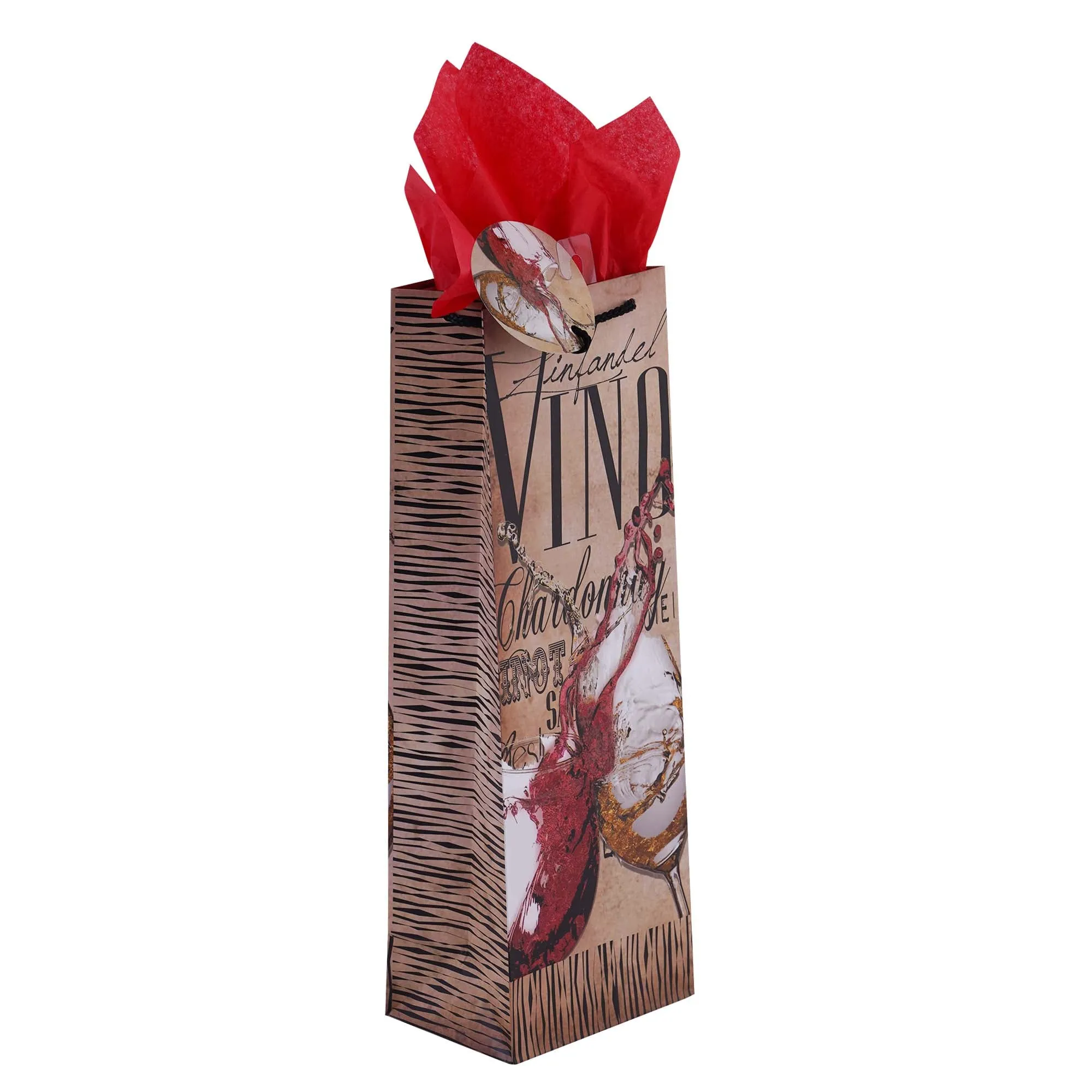 3Pk Bottle Time For Wine Printed Bag, 4 Designs