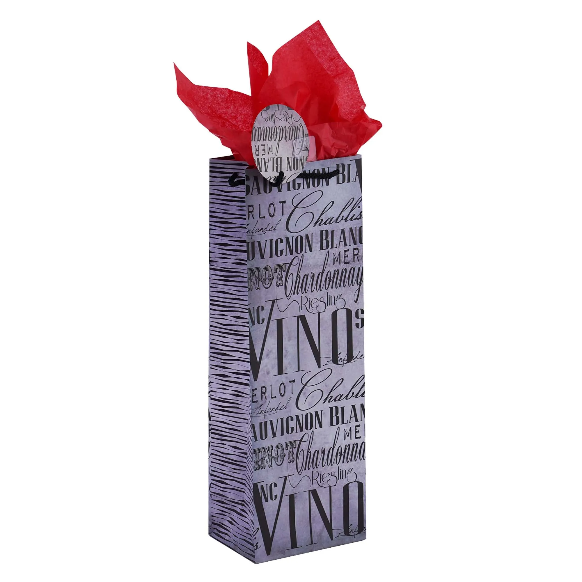 3Pk Bottle Time For Wine Printed Bag, 4 Designs