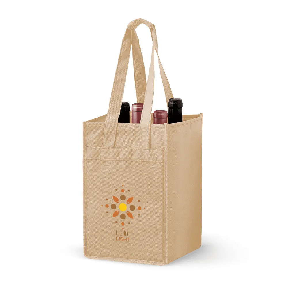 4 Bottle Non-woven Wine Tote Bag *Stocked in the USA*