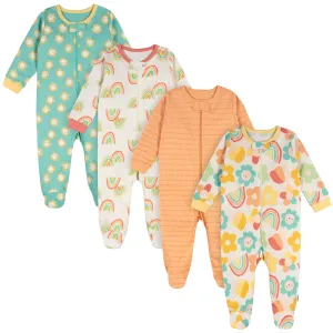4-Pack Baby Girls Flower Power Sleep 'N Plays