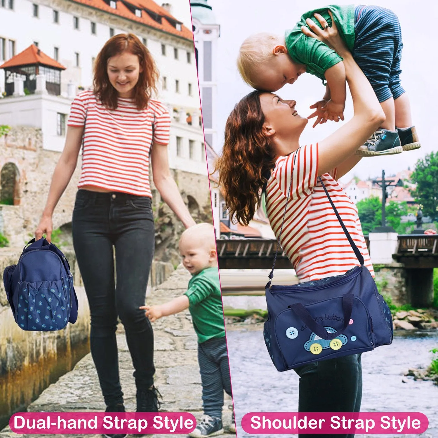 4-Piece: Baby Diaper Tote Bag Set