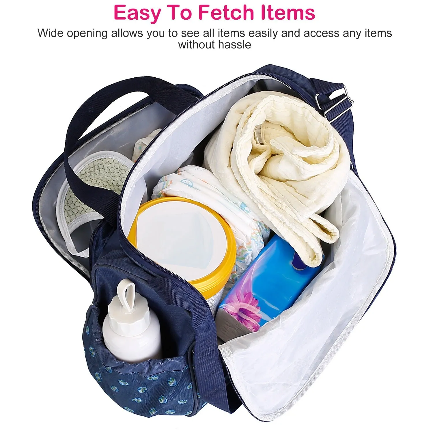 4-Piece: Baby Diaper Tote Bag Set