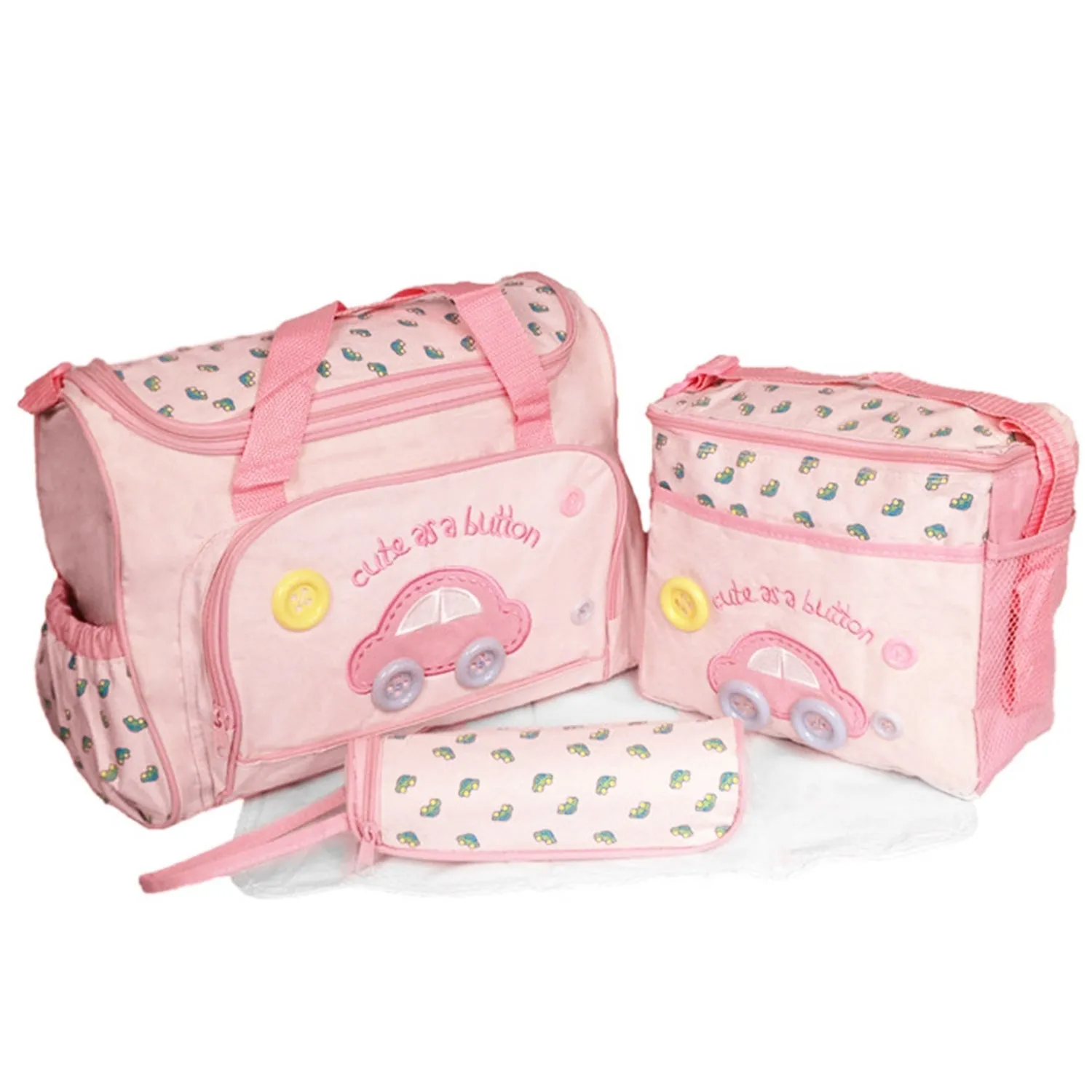 4-Piece: Baby Diaper Tote Bag Set
