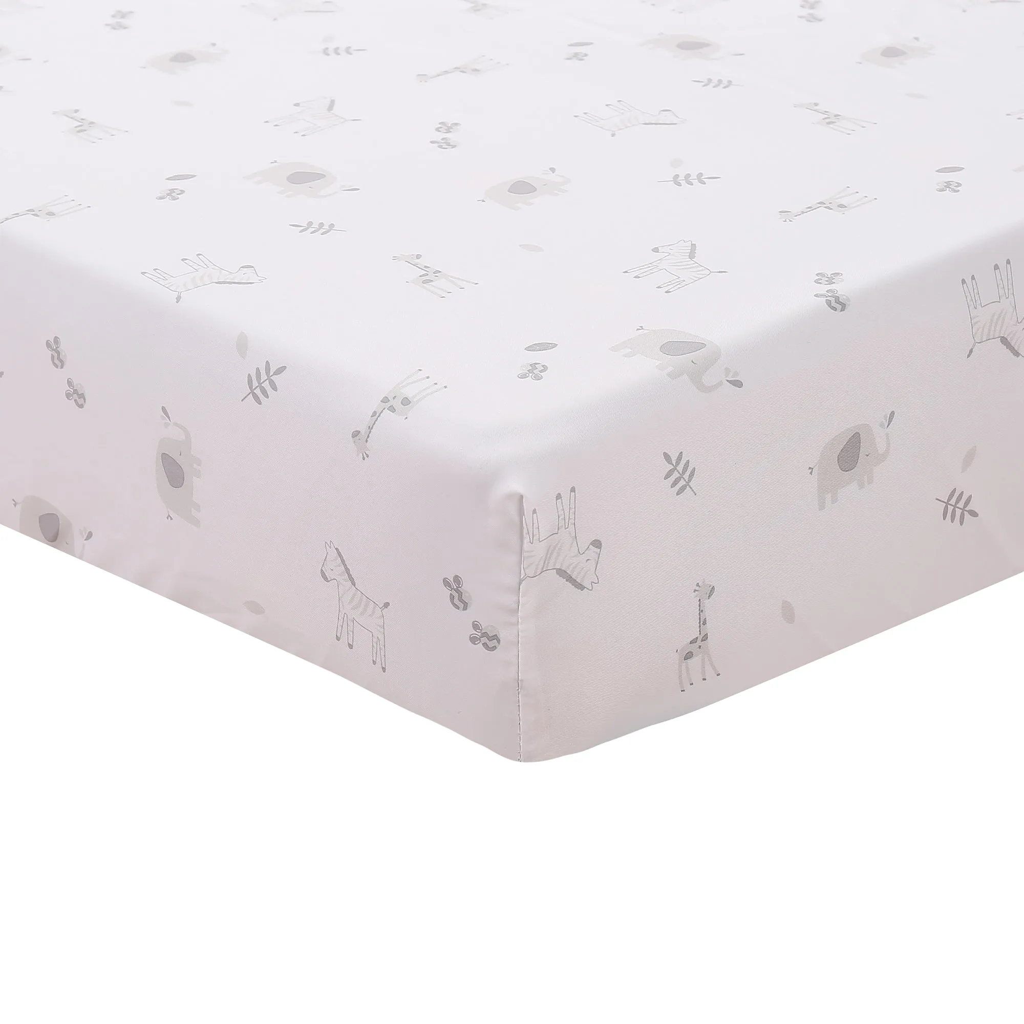 5-piece animal bedding set, pink, giraffe and elephant