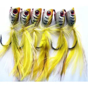 6 X New Generation Medium Surf Popper Lure Colour Yellow Fishing Tackle