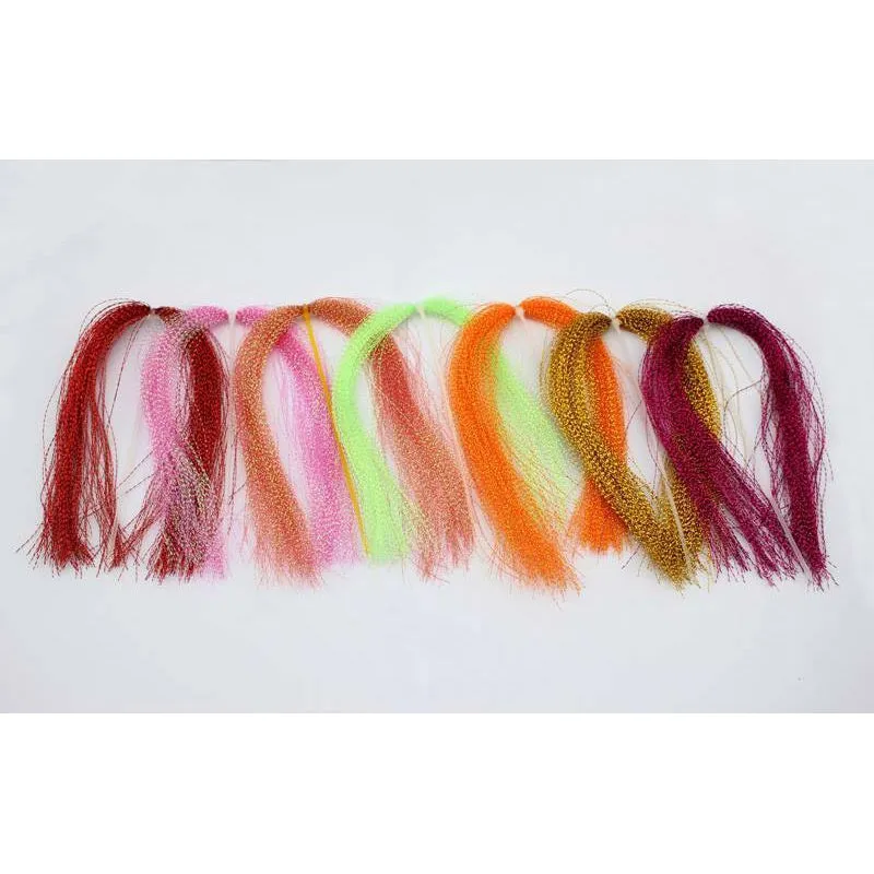 7 Pkts Crystal Flasher Hair (7 Colours) Fishing Tackle