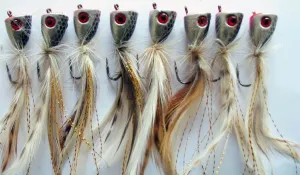 8 x New Generation Quality Surf Poppers Colour Silver Fishing Tackle