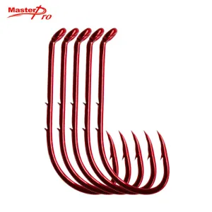 90xChemically Sharpened Baitholder Hooks 8# Red Fishing Tackle