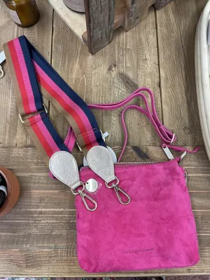 Alexis Crossbody Bag - Hot Pink Suede