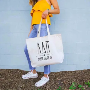 Alpha Delta Pi Stylized Sorority Greek Letters Printed Canvas Bag