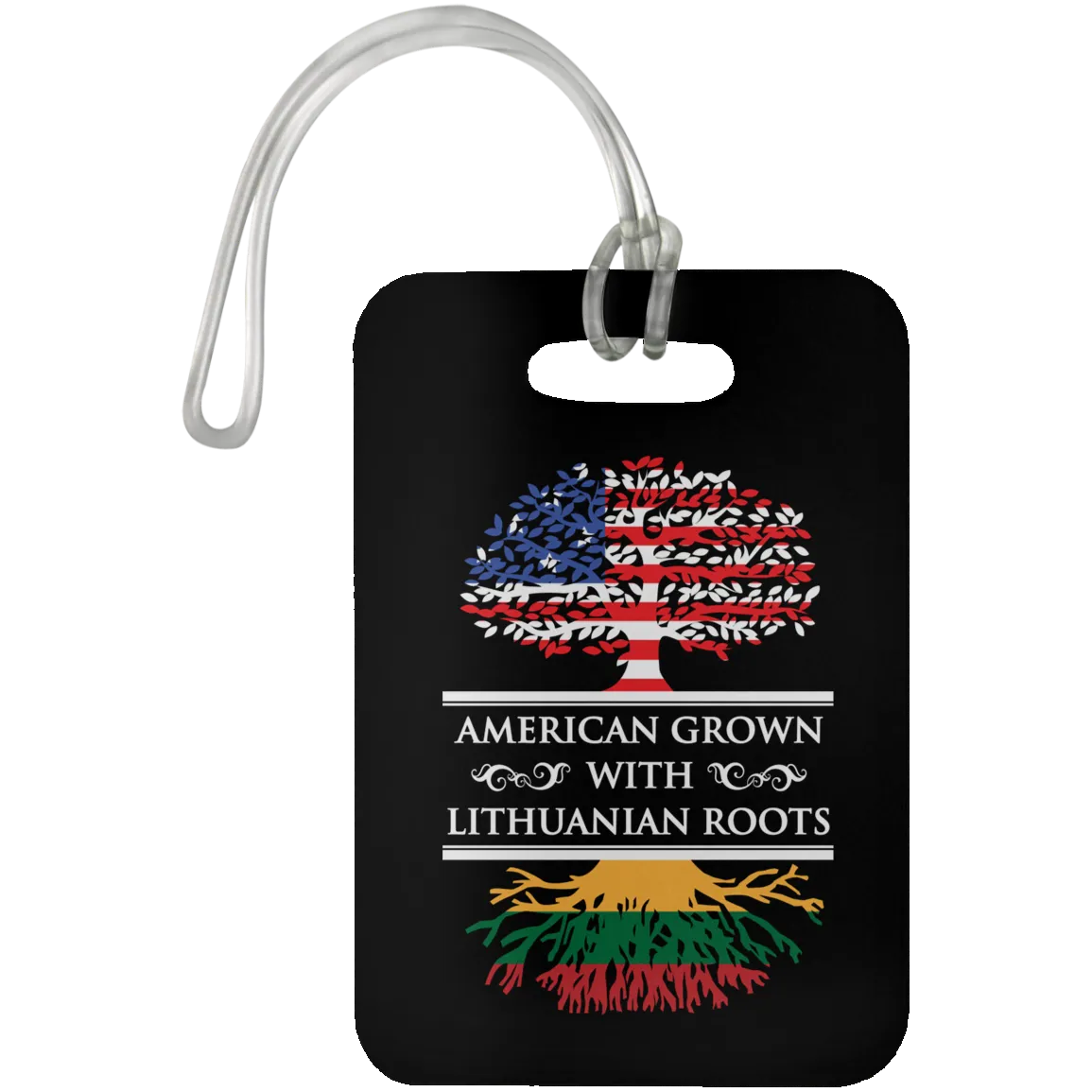 American Grown Lithuanian Roots - Luggage Bag Tag