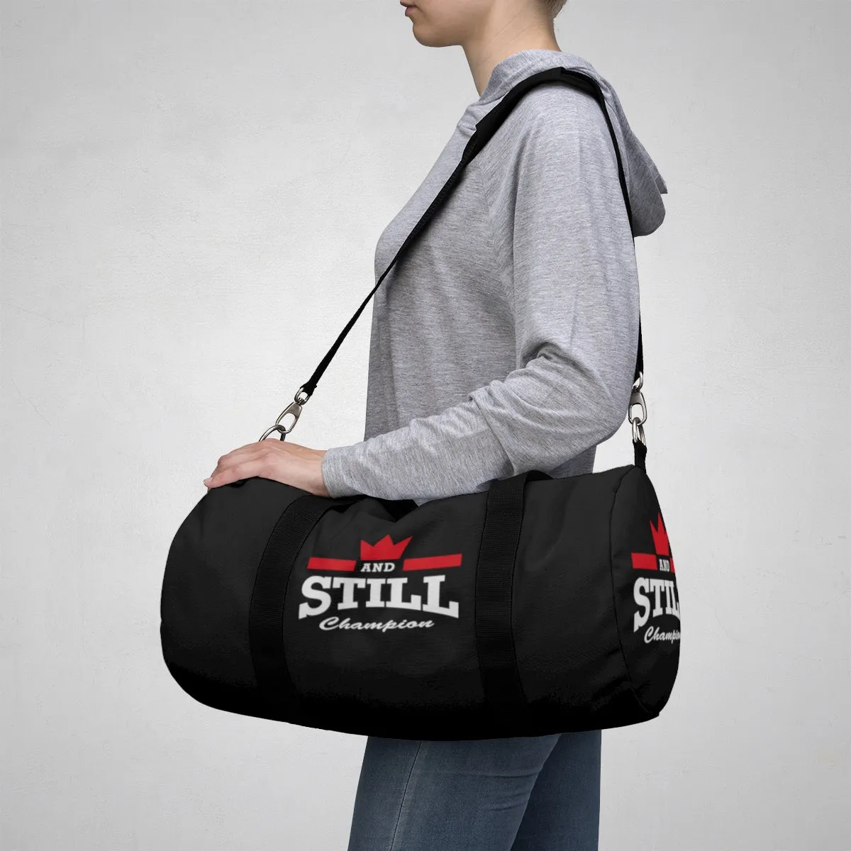 And Still Champion™ black duffle bag - large; 23" long