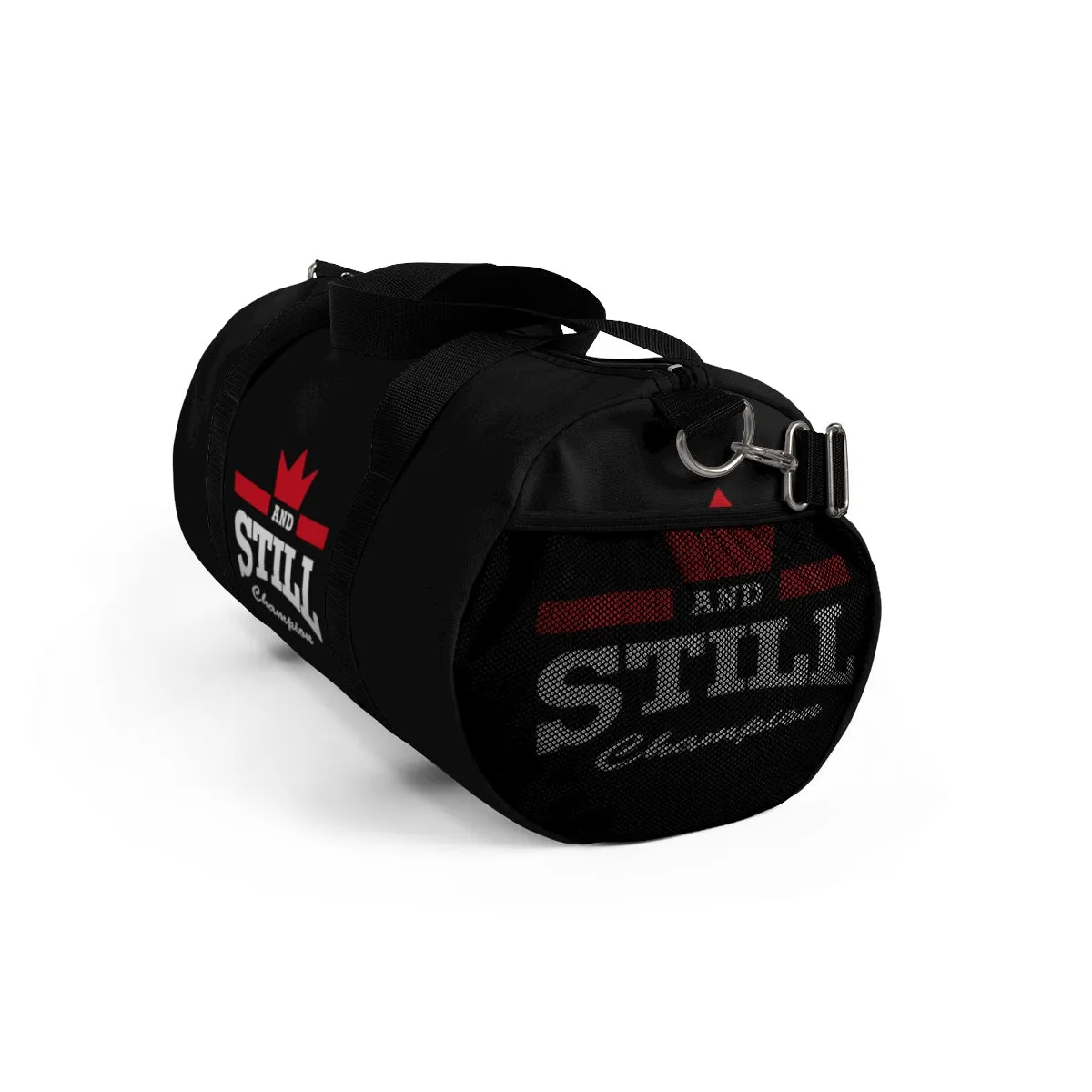 And Still Champion™ black duffle bag - large; 23" long