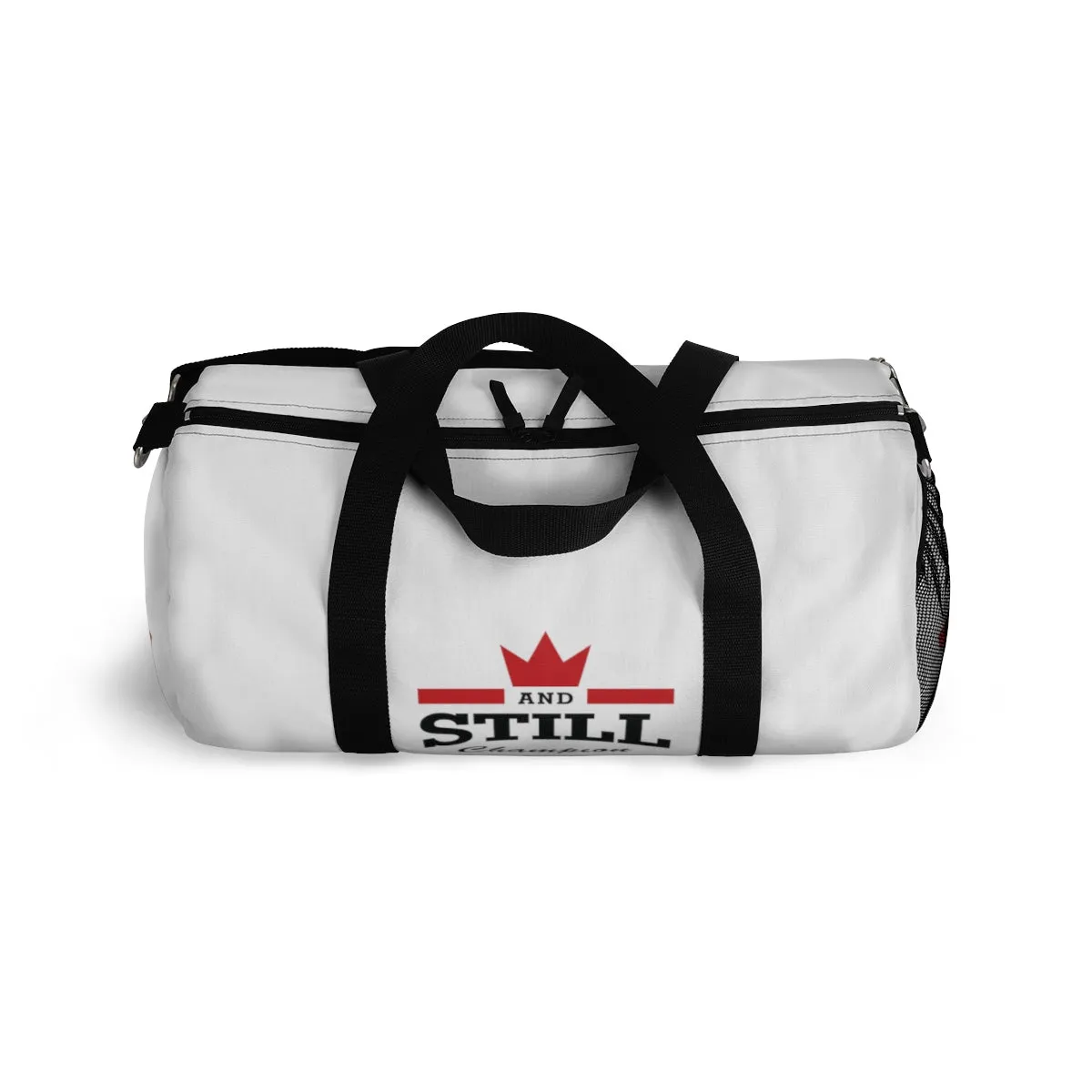 And Still Champion™ white duffle bag - small; 19" long
