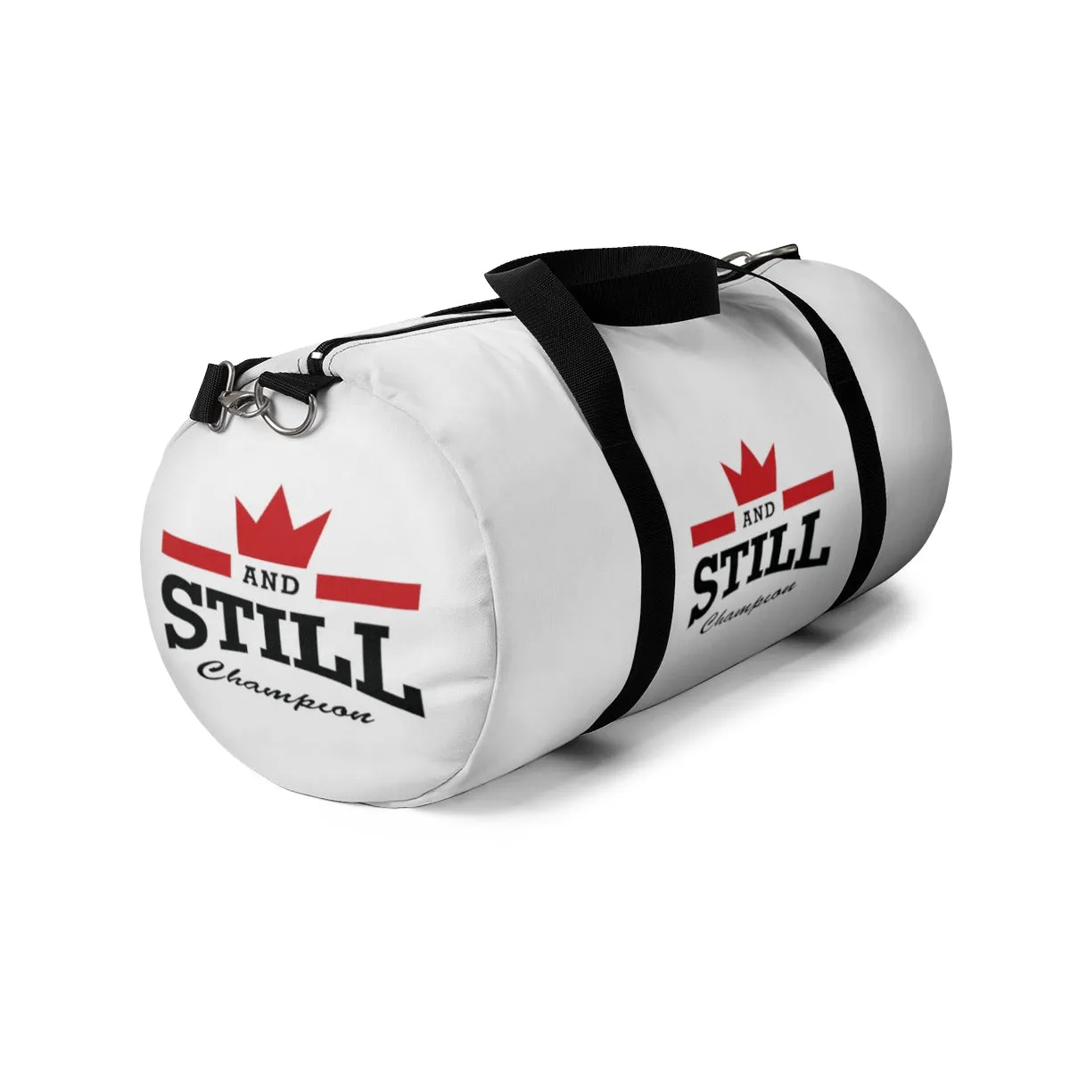 And Still Champion™ white duffle bag - small; 19" long