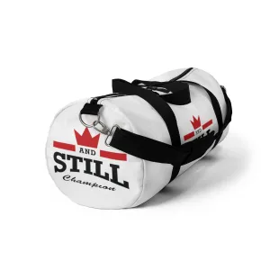 And Still Champion™ white duffle bag - small; 19" long