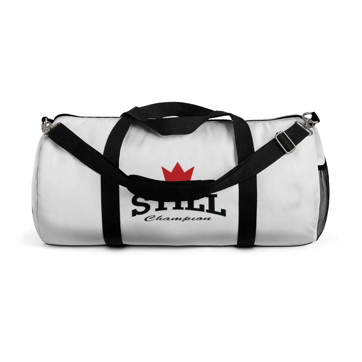 And Still Champion™ white duffle bag - small; 19" long